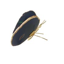 Borboleta Em Pedra Àgata Decorativa Com Ouro