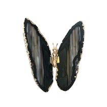 Borboleta em pedra agata preto Borboleta em pedra agata preto