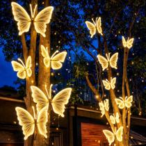 Borboleta Led 40 60cm Com Movimento Festas Decoração Natal Prova Dágua Bivolt