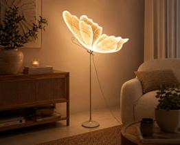 Borboleta Luminária LED com base Bivolt Branco Quente