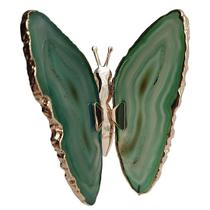 Borboleta Pedra Natural Ágata Borda Dourada OURO Enfeite Dourado Borboleta Pedra Natural Ágata Borda Dourada OURO Enfeite Dourado