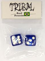 Borboleta Tribal Percussion Dados Azuis para Estantes de Prato 8mm Kit com 2 Unidades