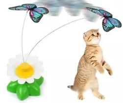 Borboleta Voadora Rotativa Elétrica Brinquedo Pet Gato Cão Cor Diversos