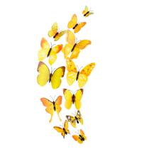 Borboletas 3d Amarela Adesivo Parede Decoração Jardim Teto
