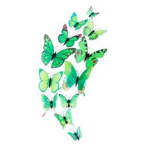 Borboletas Realistas 3d Verde P/ Decorar 12 Pcs Quarto Festa