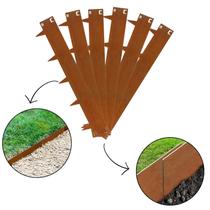 Borda Baixa Ferro Flexível Cor Enferrujada 20cm x 1mt 6 Pç