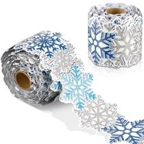 Borda de floco de neve espiral de 21 m com acabamento em fita decorativa Borda de floco de neve espiral de 21 m com acabamento em fita decorativa