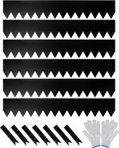 Borda de jardim no valor de aço de 40" x 16,5 cm, pacote com 6 unidades, revestida de preto Borda de jardim no valor de aço de 40" x 16,5 cm, pacote com 6 unidades, revestida de preto