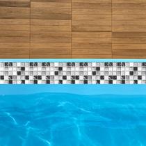 Borda De Vinil Para Piscina preto branco Faixa Adesiva 1mx30cm 16und alx08 Borda De Vinil Para Piscina preto branco Faixa Adesiva 1mx30cm 16und alx08