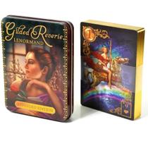 Borda Dourada 11x6,5cm Reverie Lenormand Tarot Deck Tin Box 44pcs Cartas De Jogo De Adivinhação