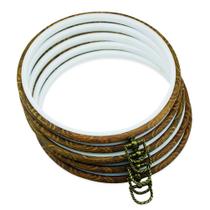 Bordado, argolas, guofa, círculo redondo, 21 cm, 5 peças, marrom