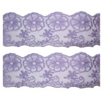 Bordado c/microtule 075 7.5 cm cor lilás metro Bordado c/microtule 075 7.5 cm cor lilás metro