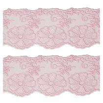 Bordado c/microtule 075 7.5 cm cor rosa bebê metro Bordado c/microtule 075 7.5 cm cor rosa bebê metro