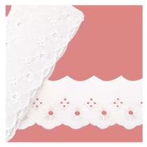 Bordado inglês 065-050 5cm cor 001 branco peça c/13,70 metros