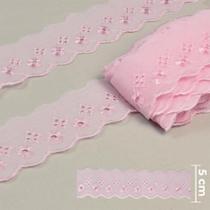 Bordado Inglês 5,0 cm CTB 134 Rosa Bebê - 13,7 Metros