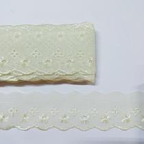 Bordado ingles 5cm Peça com 13,70m Renda Lese Tira bordada Acabamento