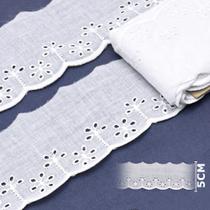 Bordado Inglês BA029 Branco - 5,0 cm - 100% Algodão