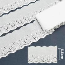 Bordado Inglês BA031 001 Branco - 6,5 Cm 100% Algodão