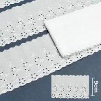 Bordado Inglês BA032 001 Branco - 9cm 100% Algodão