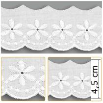 Bordado Inglês BP053 001 Branco - 4,5 cm Bordado Inglês BP053 001 Branco - 4,5 cm