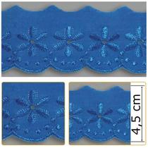 Bordado Inglês BP053 011 Azul Royal - 4,5 cm Bordado Inglês BP053 011 Azul Royal - 4,5 cm