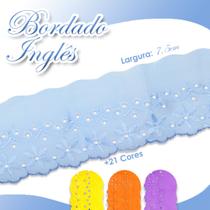 Bordado Inglês Ctl 108 Peça Com 13,7m Várias Cores - Azul Bebe - Nº: 177 - Nybc