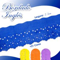 Bordado Inglês Ctl 108 Peça Com 13,7m Várias Cores - Azul Royal - Nº: 207- Nybc