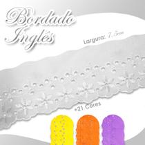 Bordado Inglês Ctl 108 Peça Com 13,7m Várias Cores -Branco - Nº: 101 - Nybc