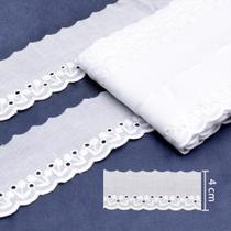 Bordado Inglês de Algodão 4,0cm Círculo 475858 Branco - 13,7 Metros