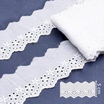 Bordado Inglês de Algodão 5,0cm Círculo 475874 Branco - 13,7 Metros
