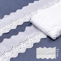 Bordado Inglês de Algodão 5,5cm Círculo 475882 Branco - 13,7 Metros