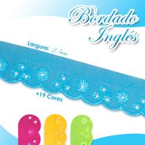 Bordado Inglês - Rolo Com 13,7 Metros - Azul Turquesa - Nº:199 - Ctl61 - Nybc