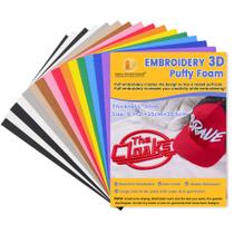 Bordado Puffy Foam New Brothread 15 peças 3 mm 9 x 12 cm em várias cores