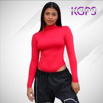 Bori Gola Alta Básica Casual Tecido Suplex - Vermelho