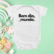 Borizinho Body de Bebê Roupa Bom Dia Mundo Temático Menino Menina Presente Mimo Monibeni