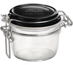 BORMIOLI ROCCO FIDO POTE HERMÉTICO 7x8x8cm 125ml VIDRO TRANSP TAMPA PRETA