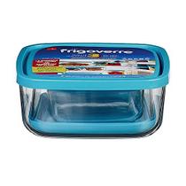 Bormioli Rocco Frigoverre Square Glass Food-Storage Containers com Tampas, Conjunto de 3, Clear