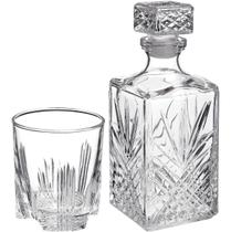 BORMIOLI ROCCO SELECTA GARRAFA/COPOS UÍSQUE 1L/285ml VIDRO TRANSP 7PÇ LAPIDADO