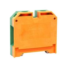 Borne Terra com Capa MGB35/35 para Trilho TS35 35mm Laranja e Verde Metaltex