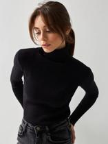 Bornladies básico gola alta blusas femininas outono inverno topos fino pulôver c