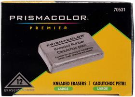 Borracha amassada Eraser Prismacolor, grande, cinza, pacote com 12