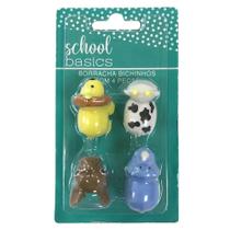 Borracha Bichinhos Escolar 4 Unidades School Basics Antiesfarelante