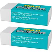 Borracha Branca Simples Capa Papel Faber Multicolor 2 Unid Borracha Branca Simples Capa Papel Faber Multicolor 2 Unid