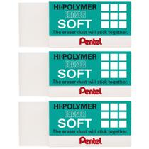 Borracha Branca Soft Pentel Hi Polymer Tecnica Escolar 3 Und