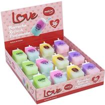 Borracha Colorida Love Refresh com Perfume de Amoras - 4 Modelos - Display com 36 Unidades Borracha Colorida Love Refresh com Perfume de Amoras - 4 Modelos - Display com 36 Unidades