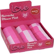 Borracha Colorida Mouse Love PINK DPCOM Pacote com 36 Unidades