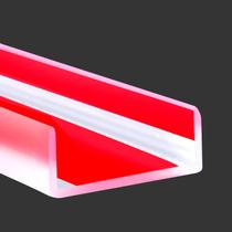 Borracha com acabamento em U, autoadesivo, transparente, 44 mm