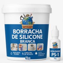Borracha De Silicone Branca Alta Flexibilidade para Moldes Com Catalisador 1,030 Kg Borracha De Silicone Branca Alta Flexibilidade para Moldes Com Catalisador 1,030 Kg