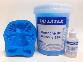 Borracha de Silicone para moldes e formas 1kg - Cor Azul BBA + Catalisador 25gr.