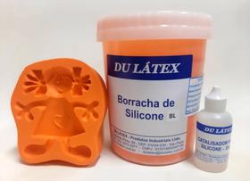 Borracha de Silicone para moldes e formas 1kg - Cor Laranja + Catalisador 25gr.